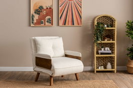 Atelier Del Sofa Cosmo Single - Teddy Fabric-White